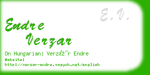 endre verzar business card